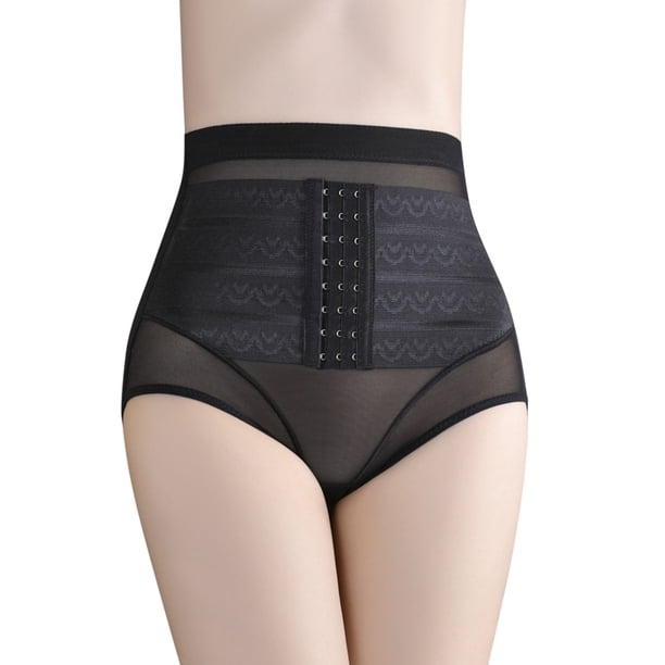 Gibobby Pantaleta Corte Frances de Algodón Bragas de encaje de cintura alta para mujer(Negro,XL)