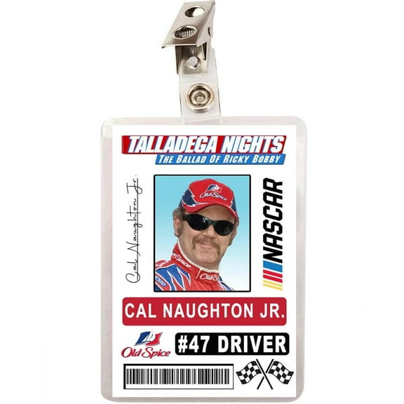 Talladega Nights Cal Naughton Race car Driver ID Badge