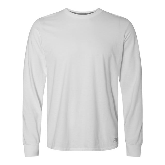 Russell Athletic Essential 60/40 Performance Long Sleeve T-Shirt, L, White