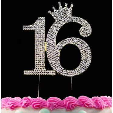 16th Birthday Cake Toppers Sweet 16 Cake Topper Gold Princess Crown Caketop