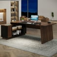 thumbnail image 4 of Tribesigns 78-Inch Executive Office Desk: Modern L-Shaped Desk with File Cabinet and Storage Shelves, Large Wood Computer Desk for Home Office, 4 of 10