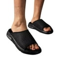 thumbnail image 3 of PEASKJP Slides Sandals for Men Non Slip Soft Thick Open Toe Shower Shoes Comfort Slide Sandals Black 40, 3 of 5