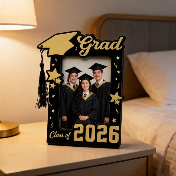 2026 Graduation Wooden Photo Frame Keepsake Display for Class of 2026 Photos and Gifts