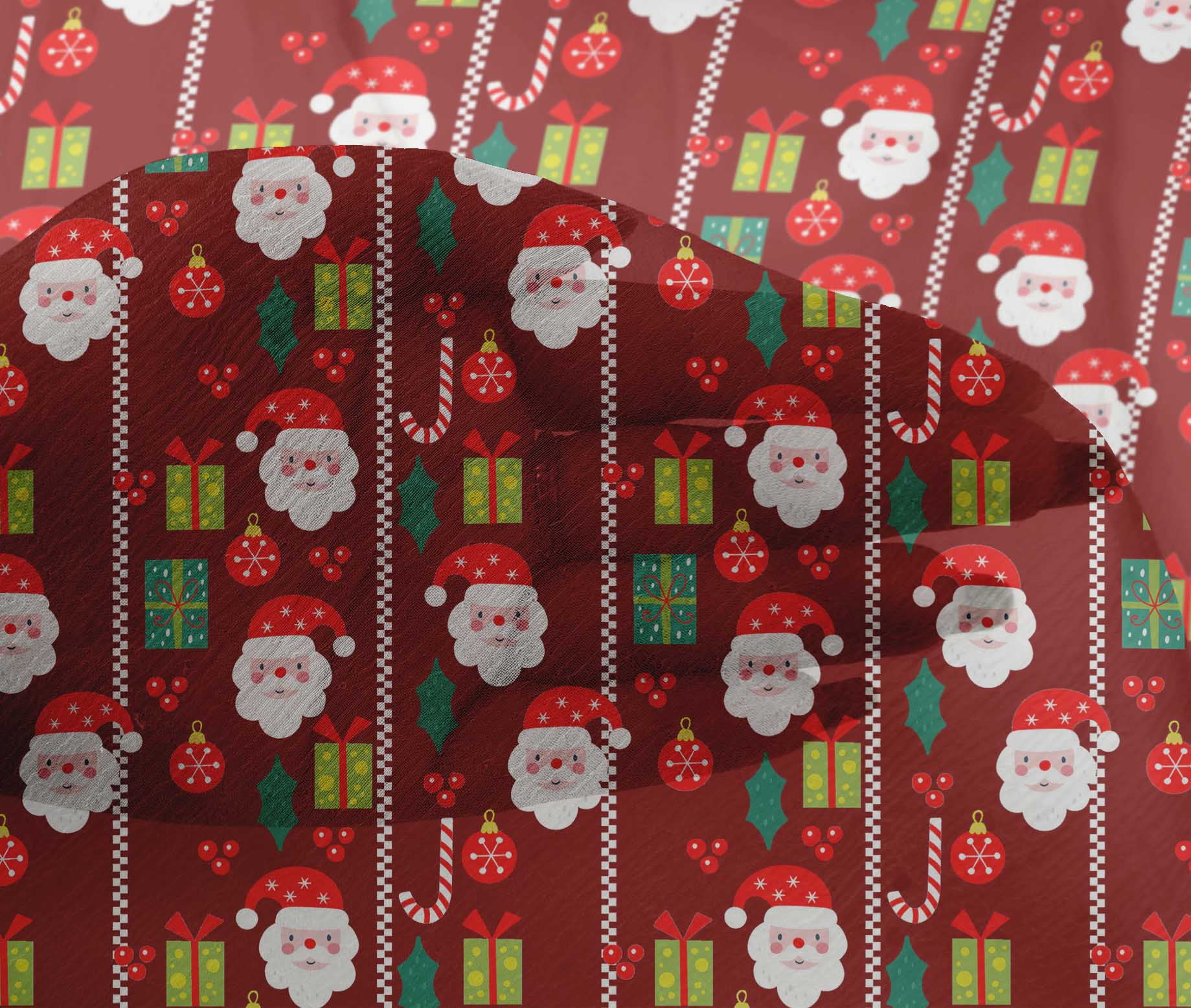 oneOone Viscose Chiffon Maroon Fabric Merry Christmas Diy Clothing Quilting Fabric Print Fabric By Yard 42 Inch Wide