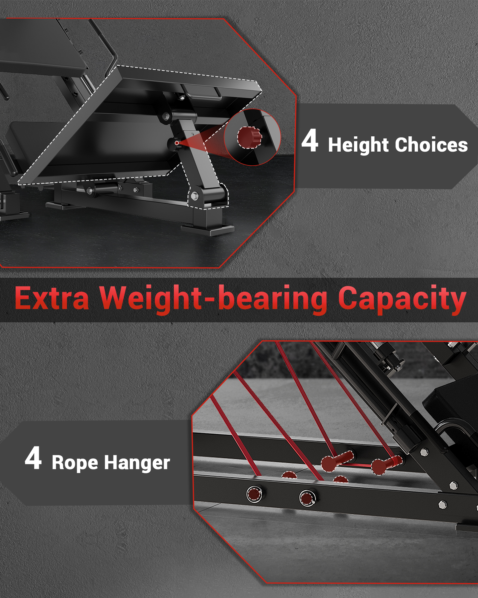 JoanKaren Leg Press Hack Squat Machine,1400lbs Capacity,2 in 1 Steel Combo Workout Machine for Home Gym