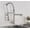 Brushed Nickel C, variant on Matte Black Finish Dual Spout Kitchen Sink Faucet Deck Mount Spring Kitchen Mixer Tap Kitchen Hot and Cold Water Tap