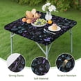 thumbnail image 4 of Black Halloween Ghost Spider Pattern Square Fitted Tablecloth with Elastic Edge,Square Table Cover,Washable Elastic Table Cover for Home Kitchen Party Decor 34"x34", 4 of 6