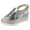 Silver, variant on Women Metallic Slingback Wedge Sandals Glamorous Summer Bohemian Sandals Silver
