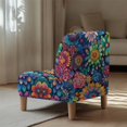 thumbnail image 5 of HELLHERO Elastic Bottom Armless Accent Chair Cover for Hotel, Stay in Place Armless Accent Chair Protector, Vibrant Floral Print, 5 of 8