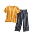 thumbnail image 1 of Set de Lavado Corporal para Mujeres Casual Suelto con Cojín de Pecho Cuello Redondo Conjunto de Pantalones Cortos de Manga Corta, Traje de Dos Piezas para Diario, 1 of 6