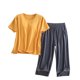 thumbnail image 1 of Set de Lavado Corporal para Mujeres Casual Suelto con Cojín de Pecho Cuello Redondo Conjunto de Pantalones Cortos de Manga Corta, Traje de Dos Piezas para Diario, 1 of 6