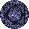 thumbnail image 1 of Ahgly Company Indoor Round Medallion Blue French Area Rugs, 4' Round, 1 of 4