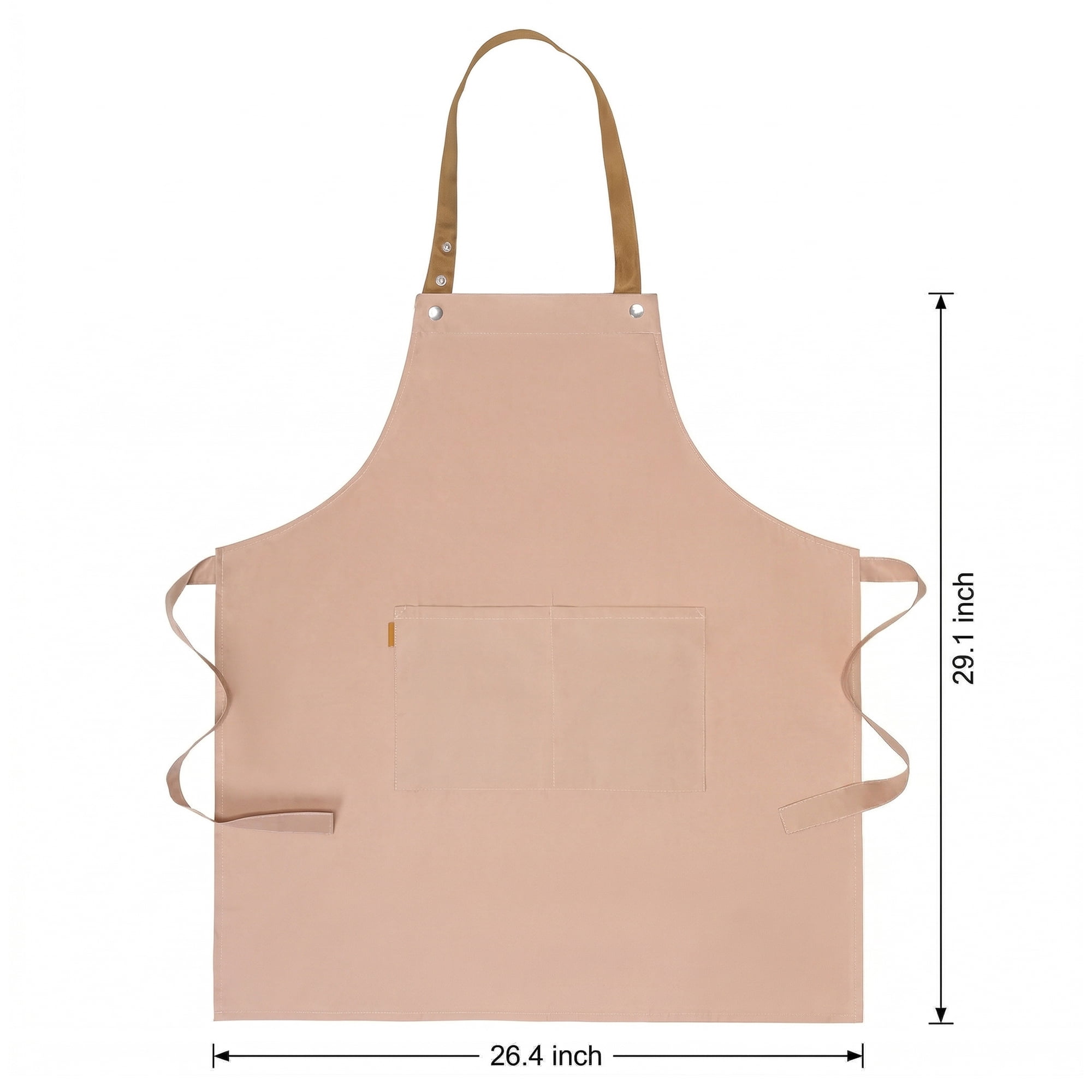 Unique Bargains Waterproof Long Waist Cooking Kitchen Apron with Pockets 26.4x29.1in Pink