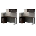 thumbnail image 1 of Pemberly Row Set of 2 Engineered Wood Cubicle Desk with Storage in Mocha Cherry, 1 of 11