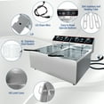 thumbnail image 3 of Commercial Deep Fryer with 2 Basket, 12.6QT/12L Countertop Electric Deep Fryer with Double Tanks and Temperature Control for Restaurant and Home Use, 1500 W+1500 W, 3 of 8
