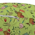 thumbnail image 3 of Snail Pouf Cover with Zipper, Garden Relative Pots Flowers Watering Cans and Various Plants Inscription, Soft Decorative Fabric Unstuffed Case, 30" W X 17.3" L, Green and Multicolor, by Ambesonne, 3 of 5