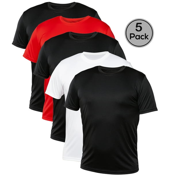 Blank Activewear Pack of 5 Men's T-Shirt, Quick Dry Performance