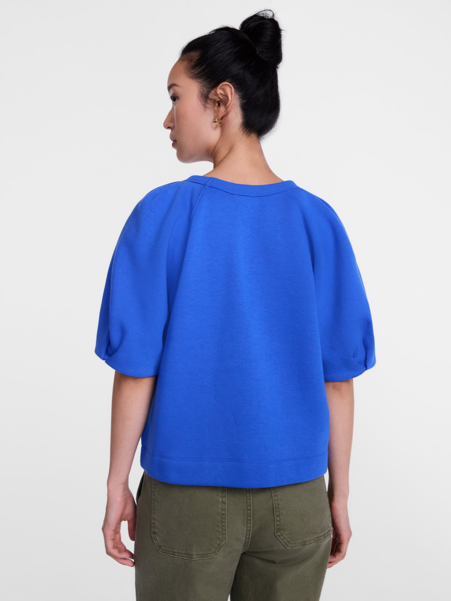 Scenario Women's and Women's Plus Fleece Top with Lantern Sleeves, Size XS-4X