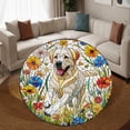 thumbnail image 3 of Round Area Rug, Labrador Retriever Non-Slip Floor Mat, Soft Washable Carpet for Living Room Bedroom Decor 24 Inch, 3 of 6