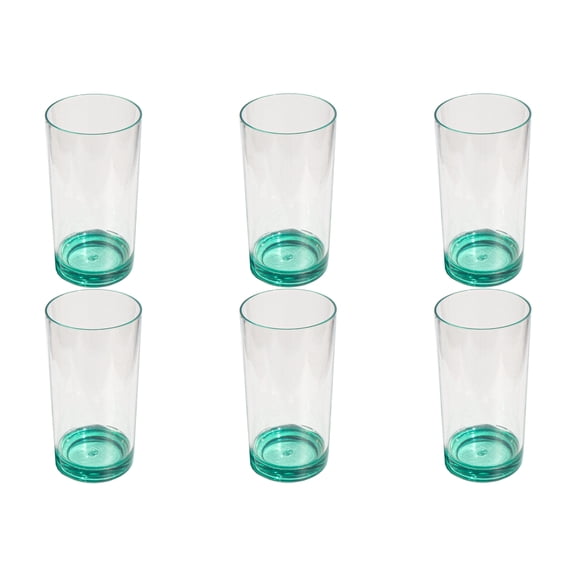 Color Base Acrylic Drinking Glass - Teal - 24 oz - Set of 6