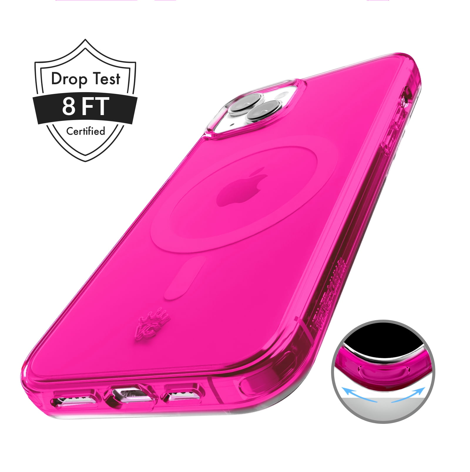 VELVET CAVIAR Neon Pink iPhone 15 Case - Compatible with MagSafe - Cute Clear Protective Phone Cases for Women