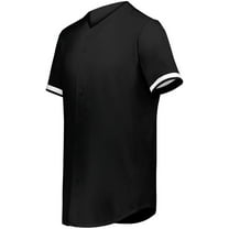 Augusta Sportswear 6909.420.XL Cutter Plus Full Button Baseball Jersey, Black & White - Extra Large