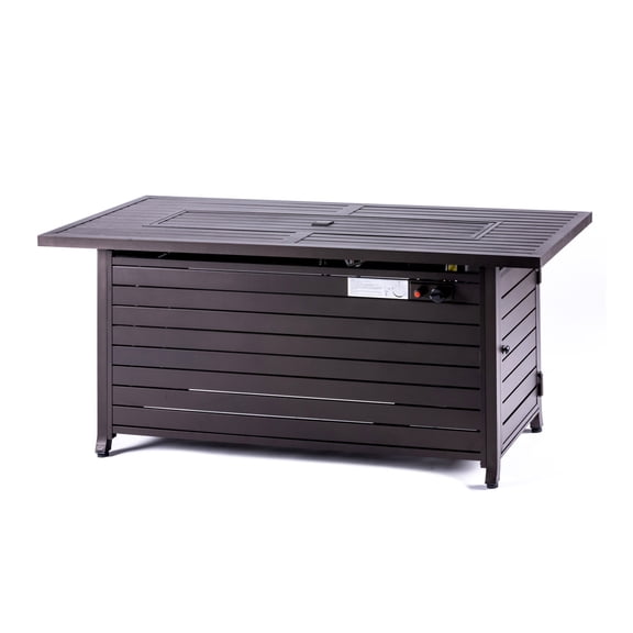 Legacy Heating 57-Inch Rectangular Propane Fire Pit Table, 50,000 BTU, Powder Coated Aluminum