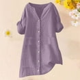 thumbnail image 2 of Womens Summer Tops, Womens Tops, Trendy Women's Casual Shirts for Everyday Wear Elegant 3/4 Sleeve Blouse with Lace Hollow Design Ideal for Various Outfits, 2 of 3
