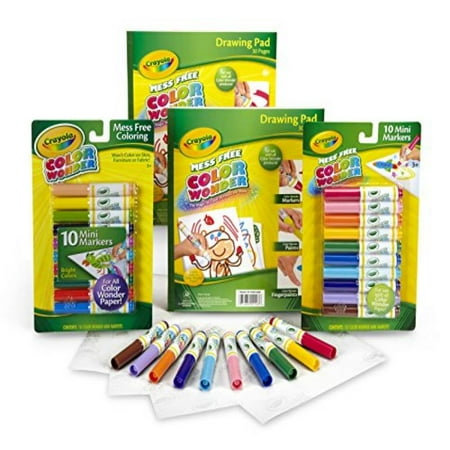 Crayola Color Wonder Set with 10 count Mess Free Markers and 2 Drawing Pads