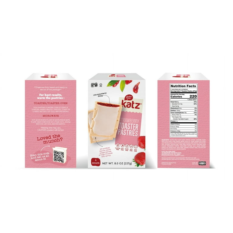 Katz Gluten Free Vegan Toaster Pastries. Strawberry. Easy Breakfast Food Or  Anytime Healthy Snacks For Adults & Kids. Gluten Free Snacks. Dairy Free