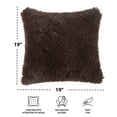 thumbnail image 3 of &nbsp;Mainstays Super Lux Shag Faux Fur Brown Pillow, 19 in x 19 in, Square&nbsp;2 Pack, 3 of 6