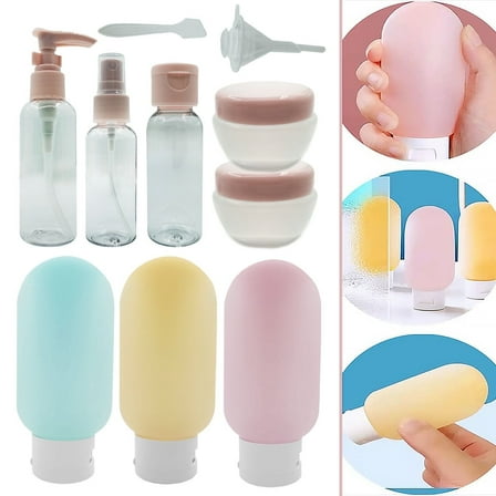 TiokMc Travel Bottles Set – 11 Leak-Proof Containers for Toiletries, Portable, Lightweight, Shampoo, Lotion, Body Wash – Essential Travel Accessories for Vacation & Travel