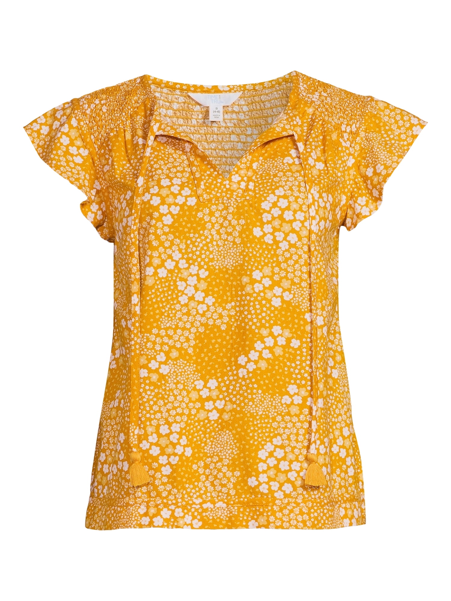 Time and Tru Women's Flutter Sleeve Top