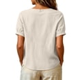 thumbnail image 6 of PBFRDSJ Floral Embroidered Tops For Women V Neck Half Sleeve Boho Summer Tops Peasant Loose Cotton Tee Shirts, 6 of 7