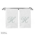 thumbnail image 2 of Monogrammed Hand Towel, Personalized Gift, 16 x 30 Inches - Set of 2 - Silver Embroidered Towel - Extra Absorbent 100% Turkish Cotton- Soft Terry Finish - For Bathroom, Kitchen and Spa- Script H White, 2 of 2