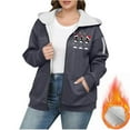 thumbnail image 4 of QIUOMBBP Winter Jackets for Women Plus Size Sherpa Lined Full Zip Hoodies Wine Glass Print Long Sleeve Fleece Sweatshirts, Gray, XXXL, 4 of 5