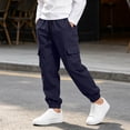 thumbnail image 2 of ZBSOKO Cargo Joggers for Boys Elastic Waist Elastic Cuff Fashion Track Pants with Multi Pockets Running Workout Pant Sizes 5-15 Years, 2 of 7