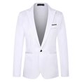 thumbnail image 1 of Men Plain One Button Blazer Coat Lapel Business Formal Jacket, 1 of 2