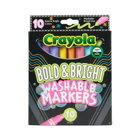 Crayola Broad Line Markers, 10 Ct Bold & Bright, School Supplies for Teachers and Kids