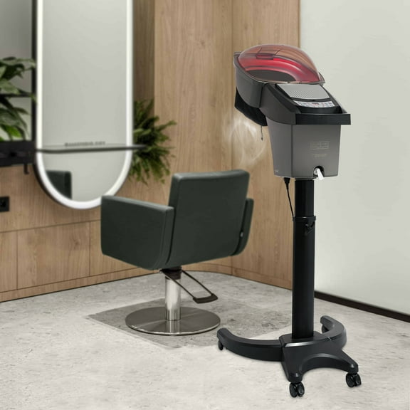 23.62*22.83*58.66 Inch Black Adjustable Hair Steamer Household Hair Care Machine for Home Barber Stores Beauty Stores