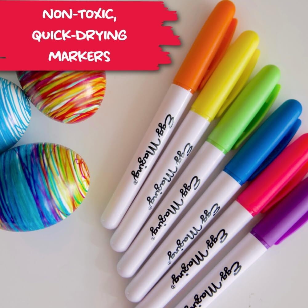 Mini Decorator Kit Arts and Crafts Set - Includes Egg Decorating Spinner and 6 Markers [Packaging May Vary]