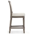 thumbnail image 3 of Charleston 26" Weathered Gray Counter-Height Bar Stool with Gray Upholstered Seat and Back, 3 of 8