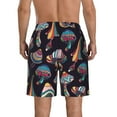 thumbnail image 3 of Kll Colorful Mushrooms In Doodle Style Men'S Casual Summer Beach Shorts Hawaiian Shorts With Pockets-Xx-Large, 3 of 9