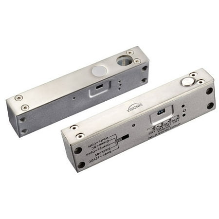 - Visionis VIS-DP104ND-FSA-LED Electric Drop Bolt Lock 2,200lbs For Narrow Door With LED and Time Delay Fail Safe Normally Closed Dead Bolt