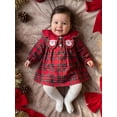 thumbnail image 5 of Loicainy Baby Toddler Girl Plaid Christmas Dress 6 12 18 24 Months 2T 3T 4T Santa Petal Collar Long Sleeve Dresses, 5 of 9