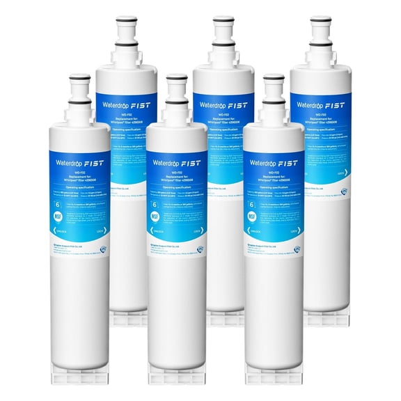 6 Pack Waterdrop 4396508 Refrigerator Water Filter Replacement for Whirlpool 4396508, 4396510, Kenmore 46-9010