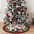 thumbnail image 6 of FlareFable 36" Nightmare Before Christmas Tree Skirt Mats, Novelty Skull Christmas Tree Skirts, Catroon Plush Christmas Tree Decorations for Home, Christmas Home Decors for Party Farmhouse (Red), 6 of 8