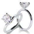 thumbnail image 1 of Anillo de compromiso femenino de plata moissanita de corte ovalado de 1,5 quilates con forma de moissanita 925, 1 of 9