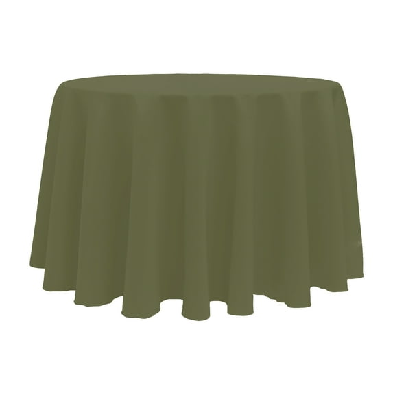 Ultimate Textile (10 Pack) 114-Inch Round Polyester Linen Tablecloth - for Wedding, Restaurant or Banquet use, Olive Green