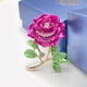 thumbnail image 1 of Broche de flor rosa para mujer, diseño de nicho con ramillete de aleación de aceite y gota, broche de diamantes con sentido, 1 of 5